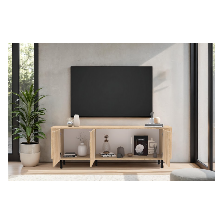 Móvel de TV MURANO com 3 portas – Acabamento Carvalho natural