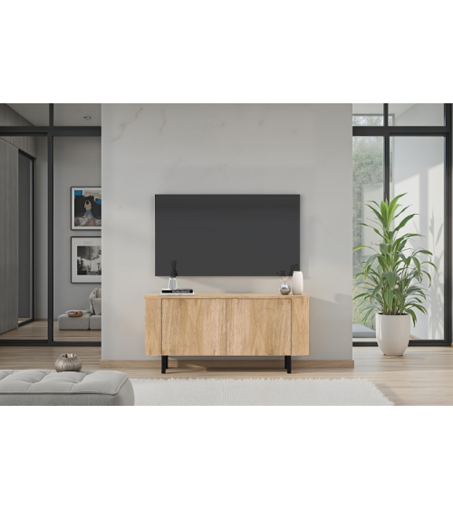 Meuble TV MURANO 2 portes – Finition Chêne naturel