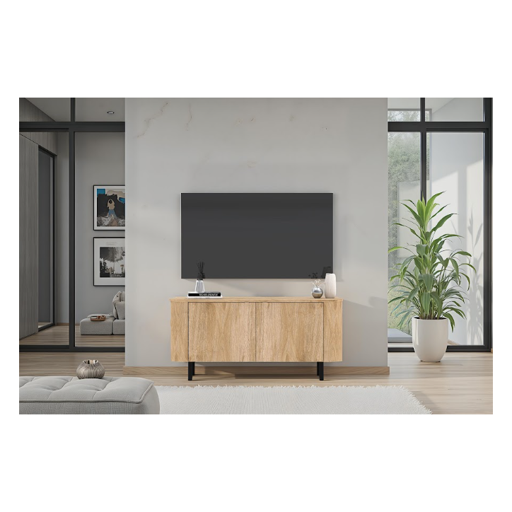 Meuble TV MURANO 2 portes – Finition Chêne naturel