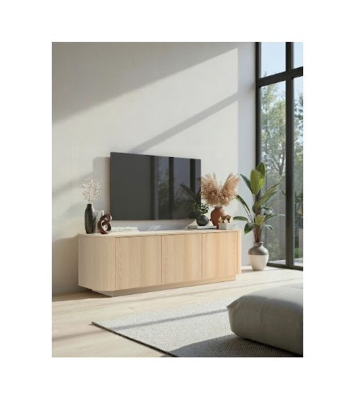 Meuble TV ADRIATICO 3 portes – Finition Chêne naturel