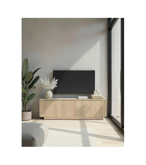 Meuble TV ADRIATICO 3 portes – Finition Chêne naturel
