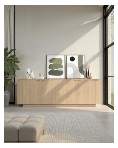 Aparador ADRIATICO de 4 puertas – Acabado Roble natural