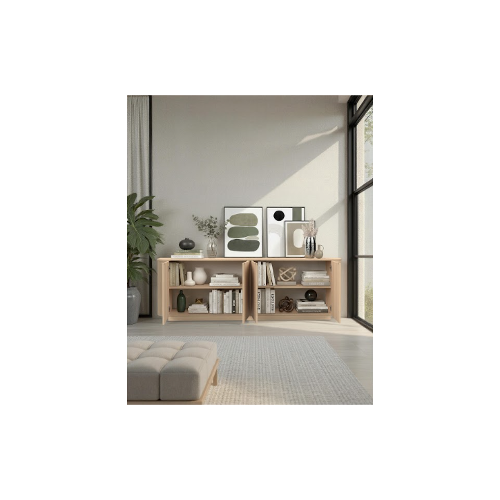Buffet ADRIATICO 4 portes – Finition Chêne naturel