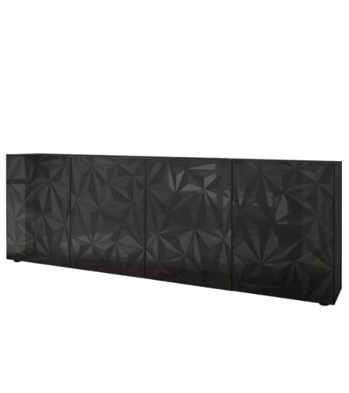 Aparador PRISMA de 4 portas – Design geométrico preto