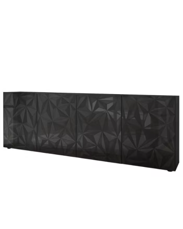 Buffet PRISMA 4 portes – Design géométrique noir