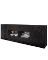 Buffet PRISMA 2 portes et 4 tiroirs – Design géométrique noir