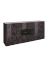Buffet PRISMA 2 portes et 2 tiroirs – Design géométrique noir avec niche centrale
