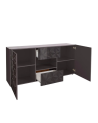Buffet PRISMA 2 portes et 2 tiroirs – Design géométrique noir avec niche centrale