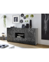 Madia PRISMA con 2 ante e 2 cassetti – Design geometrico nero con vano centrale