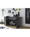 Buffet PRISMA 2 portes et 2 tiroirs – Design géométrique noir avec niche centrale