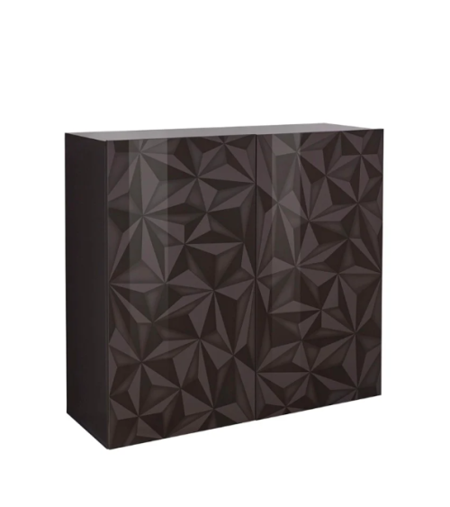 Aparador PRISMA alto de 2 puertas – Diseño geométrico negro