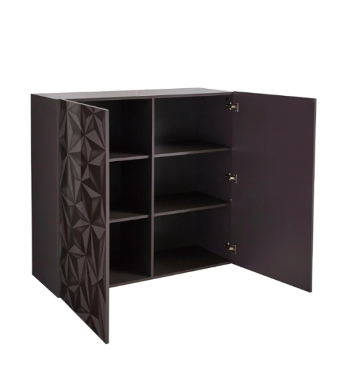Buffet PRISMA haut 2 portes – Design géométrique noir