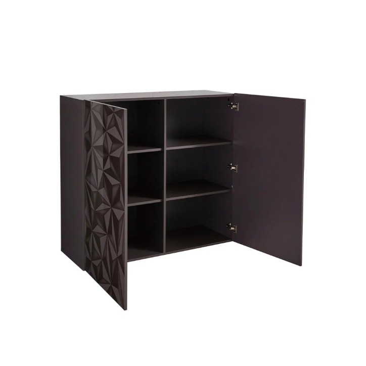 Buffet PRISMA haut 2 portes – Design géométrique noir