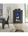Vitrine haute PRISMA 2 portes – Design géométrique noir avec partie vitrée