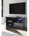 Móvel TV PRISMA com 1 porta e 1 gaveta – Design geométrico preto