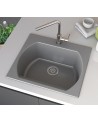 Evier simple Americano 635 x 559 x 221mm Gris Argenté
