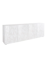 Madia PRISMA a 4 ante – Bianco laccato lucido – Design geometrico