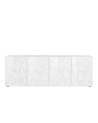 Buffet PRISMA 4 portes – Blanc laqué brillant – Design géométrique