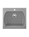 Evier simple Americano 635 x 559 x 221mm Gris Argenté