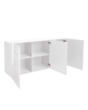 Aparador PRISMA de 3 portas – Branco lacado brilhante – Design geométrico