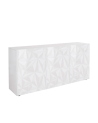 Madia PRISMA a 3 ante – Bianco laccato lucido – Design geometrico
