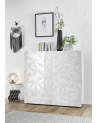 Madia alta PRISMA a 2 ante – Bianco laccato lucido – Design geometrico