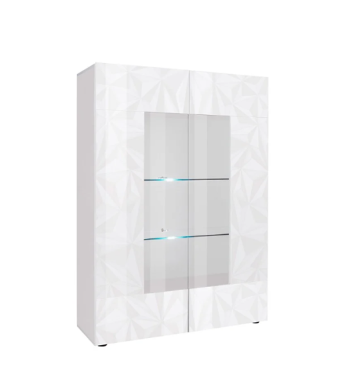 Vitrina PRISMA de 2 puertas con secciones centrales de cristal