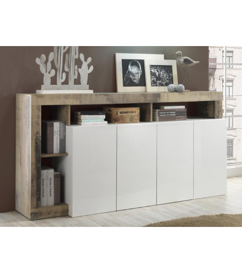 Madia HAMBURG – Bianco laccato lucido / Pero