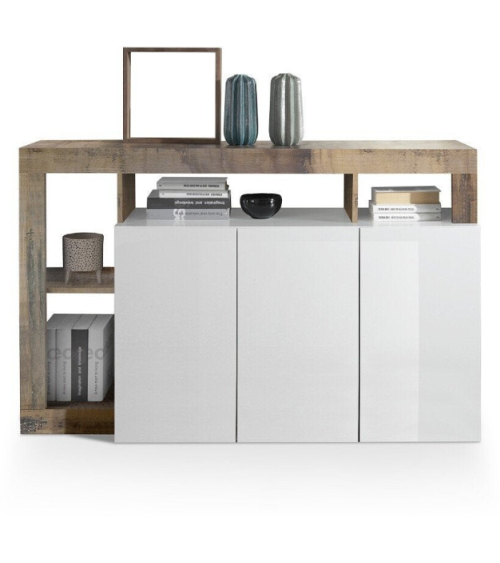 Madia HAMBURG – Bianco laccato lucido / Pero
