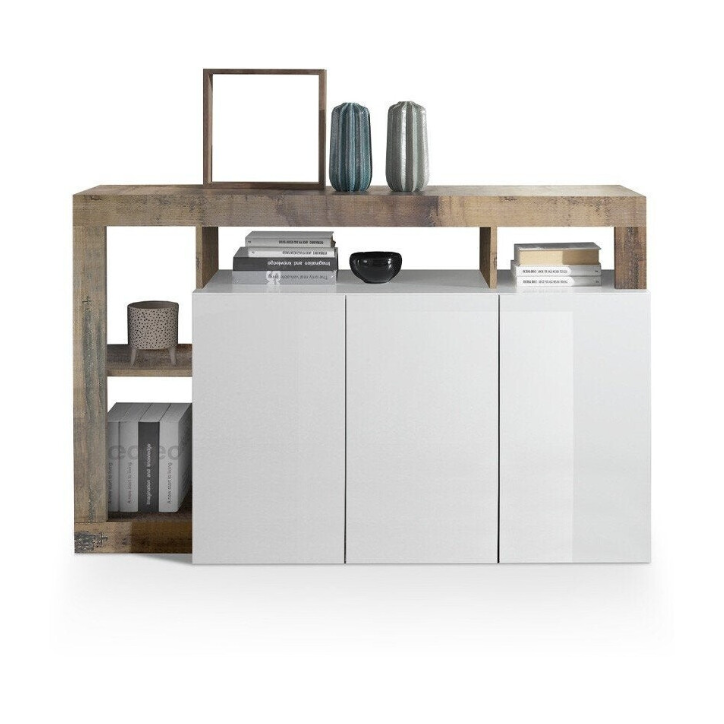 Madia HAMBURG – Bianco laccato lucido / Pero