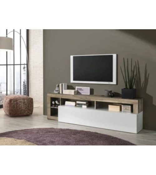 Mobile TV HAMBURG – Bianco laccato lucido / Pero