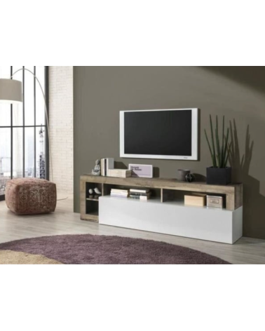 Mobile TV HAMBURG – Bianco laccato lucido / Pero