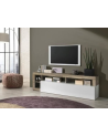 Mueble TV HAMBURG – Blanco lacado brillante / Pero
