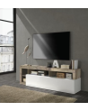 Mueble TV HAMBURG – Blanco lacado brillante / Pero