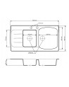 Evier Double LEZIA 92x48 cm Noir avec mitigeur