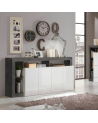 Buffet HAMBURG – Blanc laqué brillant / Oxyde