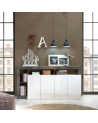 Madia HAMBURG – Bianco laccato lucido / Ossido