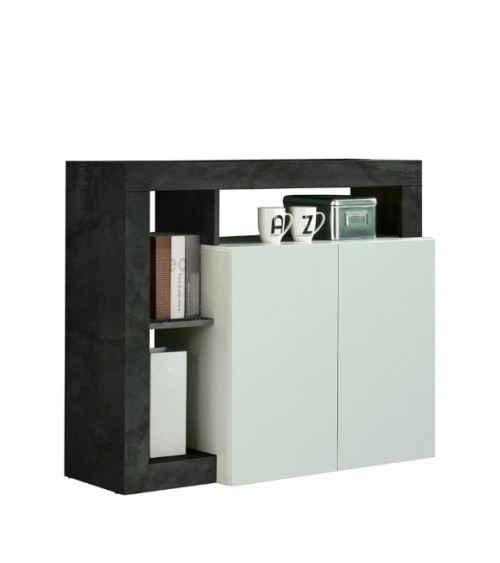 Madia HAMBURG – Bianco laccato lucido / Ossidato