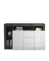 Buffet HAMBURG – Blanc laqué brillant / Oxyde