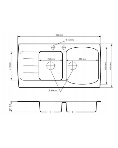 Evier Double LEZIA 92x48 cm Sable avec mitigeur