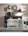 Credenza HAMBURG 3 ante – Bianco laccato lucido / Nero ossido