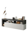 Mueble TV HAMBURG – Blanco lacado brillo / Óxido