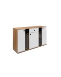 Buffet CALI 140 cm chêne et blanc