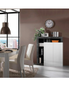 Aparador HAMBURG 2 portas – Branco lacado brilhante / Óxido