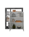 Buffet HAMBURG 2 portes – Blanc laqué brillant / Oxyde