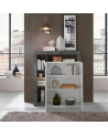 Buffet HAMBURG 2 portes – Blanc laqué brillant / Oxyde