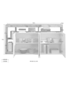 Buffet HAMBURG 4 portes – Blanc laqué brillant / Chêne Cadiz