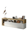 Mobile TV HAMBOURG – Bianco laccato lucido / Rovere Cadiz