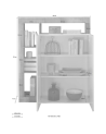 Credenza HAMBURG – Bianco laccato lucido / Rovere Cadiz