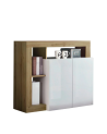 Credenza HAMBURG – Bianco laccato lucido / Rovere Cadiz